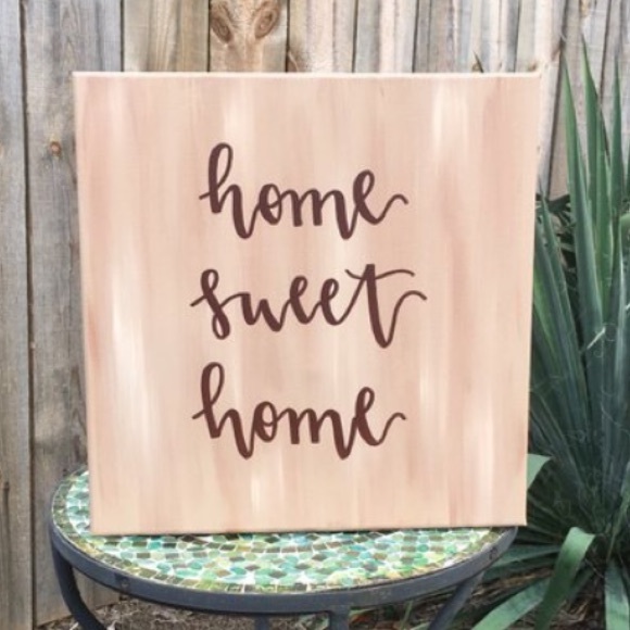 Calligraphy Home Sweet Home Canvas Home Decor - Picture 4 of 4